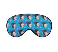 Comfortable Night Eye Shade Axolotls Hearts and Bubbles Teal Green Soft Sleeping Mask BlockLight Eye Cover Eyeshade for Women Men