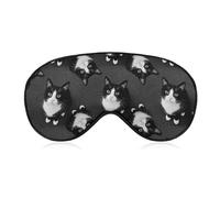 Comfortable Night Eye Shade Black White Cat Soft Sleeping Mask BlockLight Eye Cover Eyeshade for Women Men