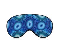 Comfortable Night Eye Shade Blue Agate Marble Faux Druse Crystal Quartz Gem Gemstone Geode Mineral Stone Soft Sleeping Mask BlockLight Eye Cover Eyeshade for Women Men