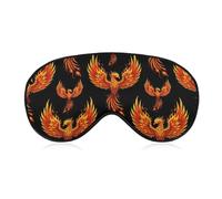 Comfortable Night Eye Shade Fire Flame Bird Black Art Soft Sleeping Mask BlockLight Eye Cover Eyeshade for Women Men