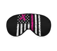 Comfortable Night Eye Shade Nap, Breast Cancer Awareness Ribbon American Flag Black Eye Cover, Soft Elastic Strap for Women Men
