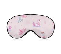 Comfortable Night Eye Shade Nap, Love Heart Balloons Cupcakes Swans Pink Eye Cover, Soft Elastic Strap for Women Men