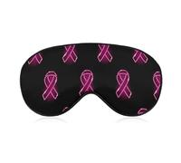 Comfortable Night Eye Shade Nap, Neon Pink Ribbon Breast Cancer Awareness Eye Cover, Soft Elastic Strap for Women Men