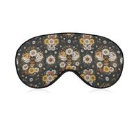 Comfortable Night Eye Shade Vintage Flower Bee Floral Soft Sleeping Mask BlockLight Eye Cover Eyeshade for Women Men