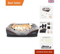 JOYELF Medium Memory Foam Dog Bed, Orthopedic Dog Bed & Sofa with Removable Washable Cover and Squeaker Toys as Gift
