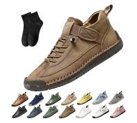 Comfortable Orthopedic Sneakers,Women's Handmade Leather Orthopedic Comfy Shoes - Arch Support Adjustable Comfortable Orthopedic Shoes,Soft Support Slip on Loafers (Brown,39EU)