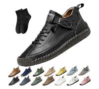Comfortable Orthopedic Sneakers,Women's Handmade Leather Orthopedic Comfy Shoes - Arch Support Adjustable Comfortable Orthopedic Shoes,Soft Support Slip on Loafers (Black,40EU)