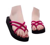 Comfortable Orthopedic Wedge Sandals for Women Women's Round Head Thick Bottom Hollow Out Wear Clip Toe Thick Bottom Slope Heel Slippers Summer Sandals Red Ladies Sandles Size 4 (Pink,4.5)