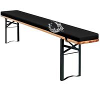 Comfortable Padded Garden Bench Cushions 170x25x3cm Removable Foam Covers for Outdoor Seating Perfect for Beer Gardens Parties and Catering - Black Color