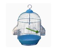 Comfortable Parrot Bird Cage High-grade Small Round Ornamental Bird Cage Practical(Blue)
