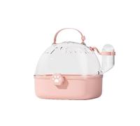 Comfortable Parrot Bird Cage Outdoor Cage Small Portable Acrylic Take-away Special Cage Practical(Pink)