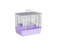 Comfortable Parrot Bird Cage Portable for Going Out Stainless Steel Horizontal Wire Mesh Handheld Bird Cage Practical(Purple)