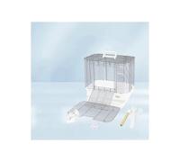 Comfortable Parrot Cage Can be Carried by Hand Shoulder and Back out Horizontal Wire Cage Pull-out Base Small Bird Practical(Silver)