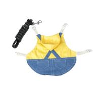 Comfortable Pet Rabbit Leash And Clothing Accessories Ensemble With Young Rabbit Denim Clothing Designed To Ensure And Freedom Of Movement For Your Furry Friend (hat-yellow,S)