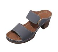 Comfortable Platform Low Heel Shoes for Women Women's Europe And The States foreign Trade Big Yards Open Toe A High Heeled Slippers Female Border Plastic Slippers Size 8 Womens (Grey,43)