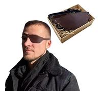 Comfortable PU Leather Eye Mask - Retro Blindfold PU Leather Pirate Eye Patch - Gothic Single Eye Mask with Adjustable Buckle - for Adults And Children Costume Accessory Cosplay (brown left)