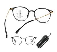 Comfortable Reading Glasses Blue Light Filter Eyeglasses Clear Lens Frame | Flexible Ergonomic Frame for Office Work, Digital Screens and All-day Fatigue Relief with Eyeglasses Box(Black Gold,+1.00)