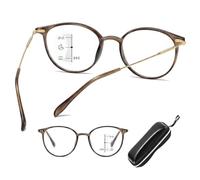 Comfortable Reading Glasses Blue Light Filter Eyeglasses Clear Lens Frame | Flexible Ergonomic Frame for Office Work, Digital Screens and All-day Fatigue Relief with Eyeglasses Box(Tea Gold,+1.00)