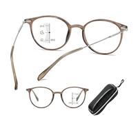 Comfortable Reading Glasses Blue Light Filter Eyeglasses Clear Lens Frame | Flexible Ergonomic Frame for Office Work, Digital Screens and All-day Fatigue Relief with Eyeglasses Box(Tea Silver,+1.50)