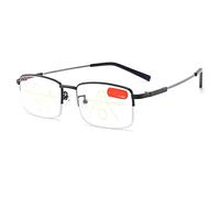 Comfortable Reading Glasses Rectangular Half Frame Reading Glasses, AR Anti-Reflective Coating, Eyeglasses, Anti Glare, Quality Readers (Color : Black, Size : 2.0)