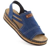 Comfortable Rieker W RKR684 jeans platform sandals