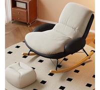 Comfortable Rocking Chair with Footstool, Recliner for Living Room, Bedroom, Balcony, Sun Lounger, Relaxation Chair with Backrest