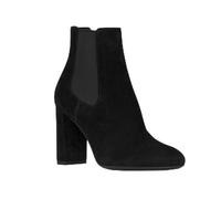 Comfortable Round Toe Ankle Boots for Women, Solid Color Classic Elastic Band Chunky Block Heel Short Booties, Fashion Casual Black Slip On High Heel Dress Prom Shoes,9 UK