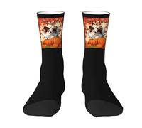 Comfortable Running Socks, Happy Fall Papillon Dog Puppy Maple Pumkin My Love Dog, Men’s Sock Breathable Socks for Work Climbing 40cm