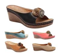 Comfortable Sandals Women's Platform Summer Shoes Women's Super Comfortable Wedge Sandals Fashion Antique Roman Sandals Non-Slip Mules Breathable Open Toe Casual Slides Everyday Wear, beige, 9 UK