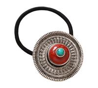 Comfortable Scrunchy with Cultural Design Soft Elastic for Active Women Ethnic Hair Tie