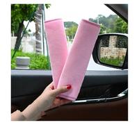 Comfortable Seat Belt Cover Auto Interior Shoulder Protector Soft Plush Front Bumper Grille(4pcs pink)