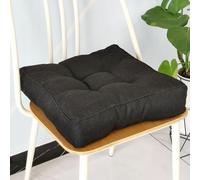 Comfortable Seat Cushions 2-Pack 45x45cm 9cm Thick Padding for Indoor/Outdoor Use Stylish Chair Pads for Dining Room Kitchen Garden Black Color