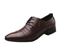 Comfortable Shoes for Men Versatile Elegant Business Casual Shoes for Wedding Everyday High Quality Men's Leather Comfortable Entry Durable Soles, brown, 10 UK