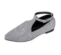 Comfortable Shoes Women Wide Pointed Plus Size Shoes European and American Casual Flat Buckle Women's Shoes Womans Shoes Size 3 (Grey, 7)