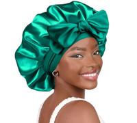 Comfortable Silk Sleep Bonnet for Women with Adjustable Straps for A Night's Rest Elastic Band Sleep Cap Green