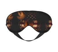 Comfortable Sleep American Flag with Cowboy Boots Print Eye Mask â€“ Full Eye Covers, Adjustable, Soft & Breathable for Travel, Meditation