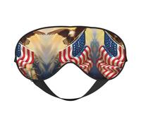 Comfortable Sleep American USA Flag Eagle Art Print Eye Mask â€“ Full Eye Covers, Adjustable, Soft & Breathable for Travel, Meditation
