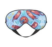 Comfortable Sleep Animal Cute Brown Otters Print Eye Mask – Full Eye Covers, Adjustable, Soft & Breathable for Travel, Meditation