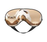 Comfortable Sleep Basset Hound Print Eye Mask – Full Eye Covers, Adjustable, Soft & Breathable for Travel, Meditation