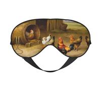 Comfortable Sleep Chicken and Rooster Print Print Eye Mask – Full Eye Covers, Adjustable, Soft & Breathable for Travel, Meditation