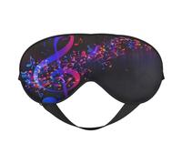 Comfortable Sleep Colorful Galaxy Music Note Print Eye Mask – Full Eye Covers, Adjustable, Soft & Breathable for Travel, Meditation