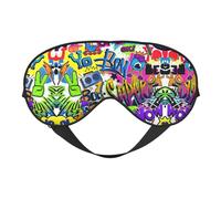 Comfortable Sleep Colorful Spray Pattern Print Eye Mask â€“ Full Eye Covers, Adjustable, Soft & Breathable for Travel, Meditation