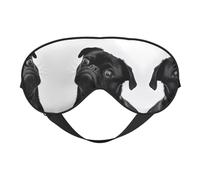 Comfortable Sleep Cute Black Pug Dog Print Eye Mask â€“ Full Eye Covers, Adjustable, Soft & Breathable for Travel, Meditation