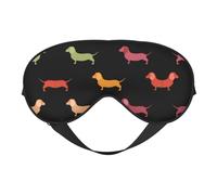 Comfortable Sleep Cute Dachshound Dogs Print Eye Mask â€“ Full Eye Covers, Adjustable, Soft & Breathable for Travel, Meditation