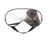 Comfortable Sleep Cute Otter Print Eye Mask – Full Eye Covers, Adjustable, Soft & Breathable for Travel, Meditation
