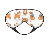 Comfortable Sleep Cute Shiba Inu Dog Print Eye Mask â€“ Full Eye Covers, Adjustable, Soft & Breathable for Travel, Meditation
