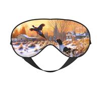 Comfortable Sleep Dog Catching Pheasant Print Eye Mask â€“ Full Eye Covers, Adjustable, Soft & Breathable for Travel, Meditation