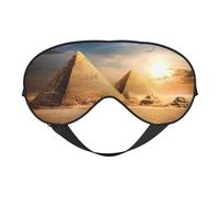 Comfortable Sleep Egyptian Pyramid in Desert Print Eye Mask â€“ Full Eye Covers, Adjustable, Soft & Breathable for Travel, Meditation