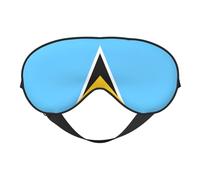 Comfortable Sleep Flag of Saint Lucia Print Eye Mask â€“ Full Eye Covers, Adjustable, Soft & Breathable for Travel, Meditation