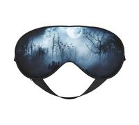Comfortable Sleep Gothic Happy Halloween Print Eye Mask - Full Eye Covers, Adjustable, Soft & Breathable for Travel, Meditation
